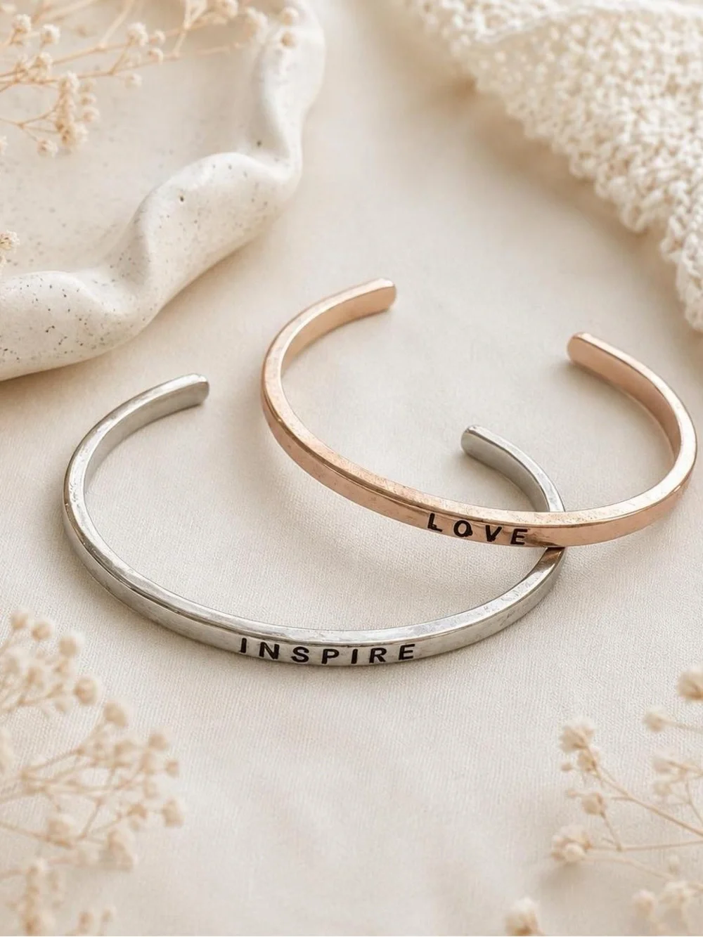 Love & Inspire Mixed Metal Cuff Bracelet Set